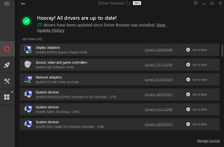 واجهة برنامج driver booster 2020
