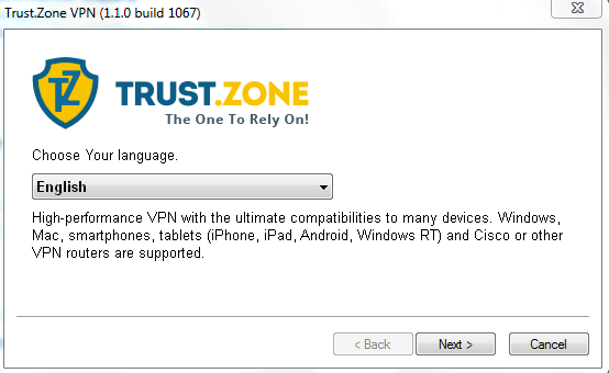 تثبيت برنامج trust zone